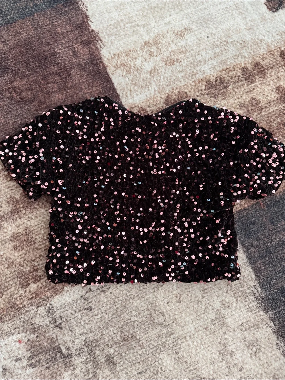 btween Black Two-Piece Sequin with Pink Sequins
